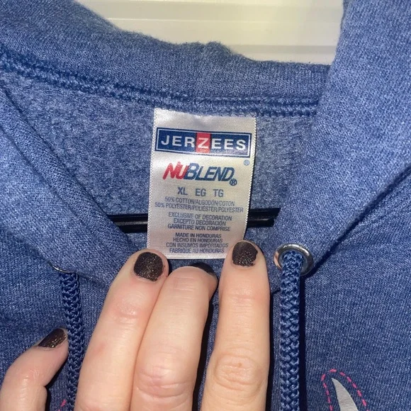 Women’s XL Heathered Blue Realtree Hoodie with Pink & Gray Logo‎ - Picture 3 of 3